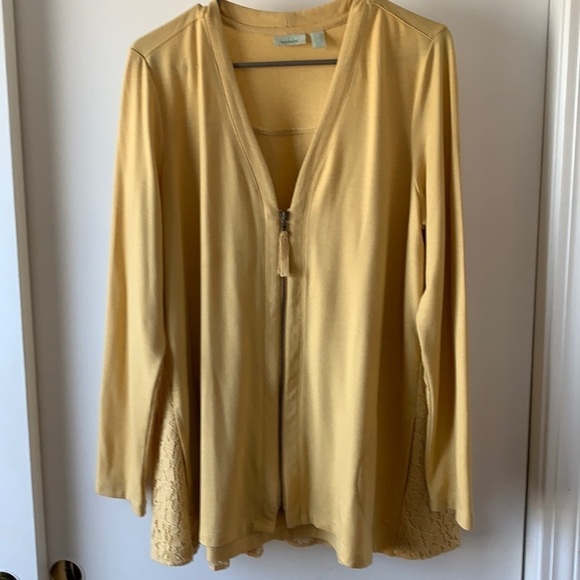 Logo Lounge by Lori Goldstein Zip Cardigan L - Picture 2 of 10